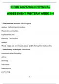 NR509 Advanced Physical Assessment Midterm Week 1-4 Questions and Answers (2024 / 2025) (Verified Answers)