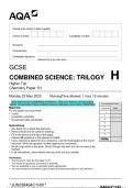 BUNDLED  2023 AQA GCSE COMBINED SCIENCE: TRILOGY  Question Papers & Mark schemes (Merged) June 2023 [VERIFIED]