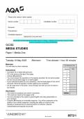 BUNDLED 2023 AQA GCSE MEDIA STUDIES Paper 1 & Paper 2 Question Paper & Mark scheme (Merged) June 2023 [VERIFIED]