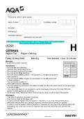 2023 AQA GCSE GERMAN 8668/WH Paper 4 Writing Higher Tier Question Paper & Mark scheme (Merged) June 2023 [VERIFIED