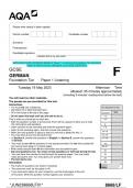 BUNDLED 2023 AQA GCSE GERMAN  Paper 1 -4 Foundation Tier  & Higher Tier Question Paper & Mark scheme (Merged) June 2023 [VERIFIED]