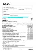 BUNDLED 2023 AQA GCSE FRENCH  Paper 1-4  Question Paper & Mark scheme (Merged) June 2023 [VERIFIED]