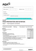 2023 AQA GCSE FOOD PREPARATION AND NUTRITION 8585/W Paper 1 Food Preparation and Nutrition Question Paper & Mark scheme (Merged) June 2023 [VERIFIED