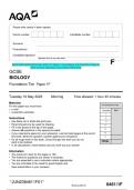 BUNDLED  2023 AQA GCSE BIOLOGY   Question Papers & Mark schemes (Merged) June 2023 [VERIFIED]