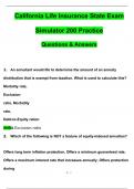 California Life Insurance State Exam Simulator 200 Practice Questions and Answers (2024 / 2025) (Verified Answers)