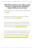 AHIP FWA Questions with 100% Correct Answers | Latest Version 2024/2025 | Expert Verified | Ace the Test
