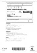 Pearson Edexcel International GCSE Accounting Level 1/2 PAPER 2: Financial Statements 4AC1/02