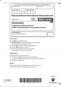 Pearson Edexcel International Advanced Level Economics International Advanced Level UNIT 4: Developments in the global economy