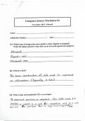 COMPUTER SCIENCE Worksheet 2 Answers