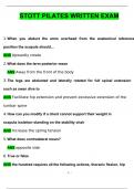 Stott Pilates Written Exam questions & Answers 2024 ( A+ GRADED 100% VERIFIED)