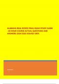 ALABAMA REAL ESTATE FINAL EXAM STUDY GUIDE - 60 HOUR COURSE ACTUAL QUESTIONS AND ANSWERS 2024/2025 SOLVED 100%