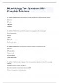 Microbiology Test Questions With Complete Solutions.