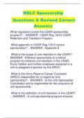 MSLC Sponsorship Questions & Revised Correct  Answers