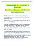 Portage BIOD 121 Essentials in  Nutrition  Final Exam Questions & Revised  Correct Answers
