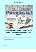 Texas Principles of Real Estate II Study Guide Questions and Answers (305 Terms)