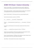 SCMH 1010 Exam 1 Auburn University Questions And Answers Graded A+