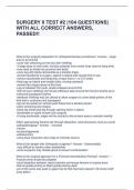 SURGERY II TEST #2 104 QUESTIONS WITH ALL CORRECT ANSWERS, PASSED!!.