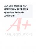 ALF Core Training, ALF CORE EXAM 2024-2025 Questions And AND  ANSWERS