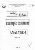 Analyse 1 Math Exemple exams + corrigé (Université Hassan II de Casablanca)