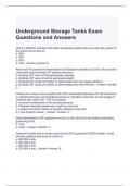 Underground Storage Tanks Exam Questions and Answers