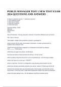 PUBLIX MANAGER TEST 1 NEW TEST EXAM 2024 QUESTIONS AND ANSWERS.