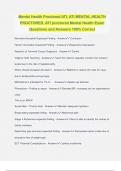 Mental Health Proctored ATI, ATI MENTAL HEALTH PROCTORED, ATI proctored Mental Health Exam Questions and Answers 100% Correct