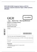 OCR 2024 GCSE Computer Science J277/01:  Computer systems Question Paper & Mark Scheme  (Merged)