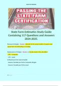 State Farm Estimatics Study Guide Containing 117 Questions and Answers 2024-2025. 