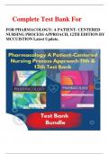 Complete Test Bank For  FOR PHARMACOLOGY: A PATIENT- CENTERED NURSING PROCESS APPROACH, 12TH EDITION BY MCCUISTION Latest Update. 