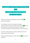 MARKETING FUNDAMENTALS WGU Exam2024 Expected Questions and Answers (Verified by Expert)