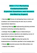 C712- Marketing Fundamentals WGU Exam 2024 / 2025 Expected Questions and Answers STUDY BUNDLE (COMPLETE PACKAGE)