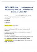 BUNDLE for BIOS 242 Exam 1 | Fundamentals of Microbiology with Lab | Answered and Graded A+ Latest 2024