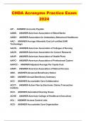 CHDA Acronyms Practice Exam 2024