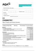 2023 AQA AS CHEMISTRY 7404/2 Paper 2 Organic and Physical Chemistry Question Paper & Mark scheme (Merged) June 2023 [VERIFIED]