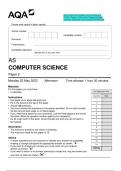 2023 AQA AS COMPUTER SCIENCE 7516/2 Paper 2 Question Paper & Mark scheme (Merged) June 2023 [VERIFIED]