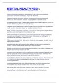 MENTAL HEALTH HESI 6    history of alcoholism admitted for detoxification; 6 mg of ativan what additional  prescription administer immediately - vitamin B1 (thiamine)	    hopeless unable to stop crying; evaluate effectiveness of cognitive-behavioral  tech