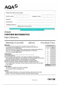 2023 AQA A-level FURTHER MATHEMATICS 7367/3M Paper 3 Mechanics Question Paper & Mark scheme (Merged) June 2023 [VERIFIED]