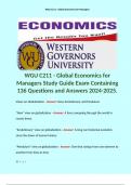 WGU C211 - Global Economics for Managers Study Guide Exam Containing 136 Questions and Answers 2024-2025.