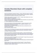 Anxiety Disorders Exam with complete solutions