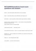 NCCAOM Biomedicine board exam questions and answers