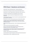 HFHC Exam 1 Questions and Answers (Graded A)