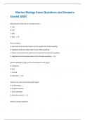 Marine Biology Exam Questions and Answers.  Scored 100%