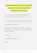 DoD Mandatory Controlled Unclassified Information (CUI) Training Practice Questions and Answers