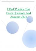 CRAT Exam 2024 Bundle With Correct Answers.