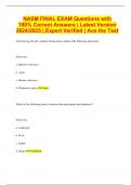 NASM FINAL EXAM Questions with 100% Correct Answers | Latest Version 2024/2025 | Expert Verified | Ace the Test