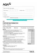 2023 AQA AS FURTHER MATHEMATICS 7366/2S Paper 2 Statistics Question Paper & Mark scheme (Merged) June 2023 [VERIFIED]