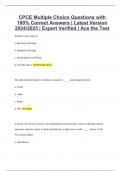CPCE Multiple Choice Questions with 100% Correct Answers | Latest Version 2024/2025 | Expert Verified | Ace the Test
