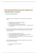 Data Cloud Certification Exam with Complete and  Verified Solutions. Graded A