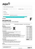 2023 AQA GCSE MATHEMATICS Foundation Tier Paper 1,2 &3 Question Paper & Mark scheme (Merged) June 2023 [VERIFIED]