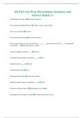 MLPAO Test Prep Microbiology Questions And Answers Rated A+